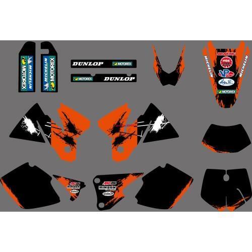 0262 NEW TEAM GRAPHICS WITH MATCHING BACKGROUNDS FIT FOR EXC 125 200 250 300 380 400 1998 1999 2000 FULL SIZE MODELS