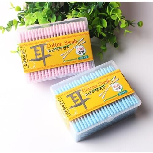 200/400pcs double sides Clean Cotton Buds Ear Clean Cosmetic Cotton Swab Double Head Ended Tools Swabs Cotton Stick Makeup Tools