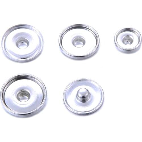 50pcs/lot Snap Jewelry Accessories Findings 12MM 16MM 18MM Metal Snap Buttons Fittings & Round Glass Cabochon for Jewelry Making