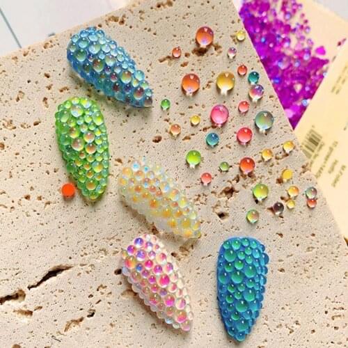 80% Hot Sale Round Glass Beads Mixed Size Dazzling Anti-fall Acrylic Stones Decorations Beads for Daily Use