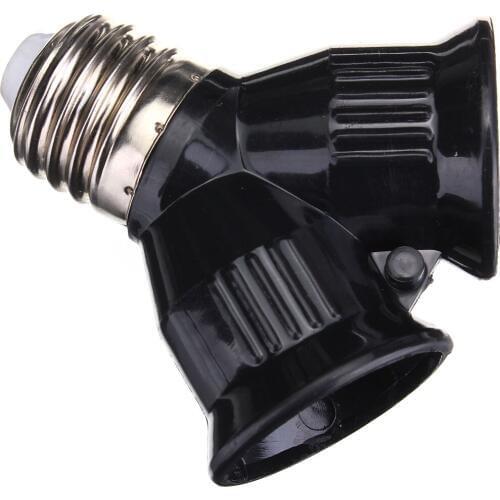 Jiguoor E27 Base 1 to 2 Splitter Adapter Light Lamp Bulb Socket Converter LED Holder