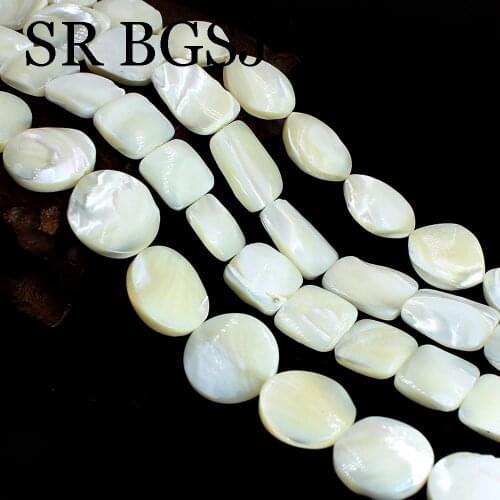 Free Shipping Square Coin Rectangle White Sea Natural Shell Shape Loose Jewelry Making Beads Strand 15"