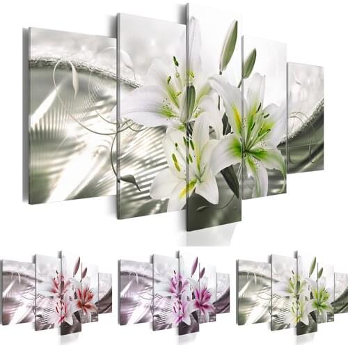 No Frame ) Canvas Print Modern Fashion Wall Art the Lily Flower for Home Decoration Choose Color(red,green,purple) & Size:3