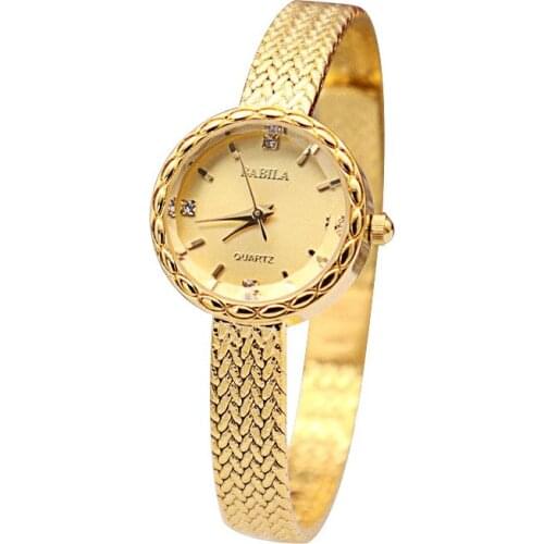 INS Small Gold Watch Fashion Ladies Watch Retro British Style Japanese Movement Wheat Ear Edge Watch