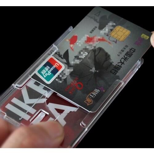2pcs Hard Plastic Badge Holder Double Card Transparent Vertical Card Holder Cover Business ID Card Organizer Credit Badge Holder
