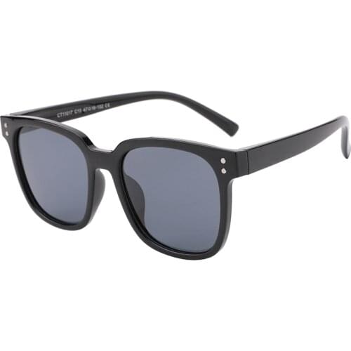 Kirka Square Sunglasses For Kids, Flat Top Fashion Shades Sunglass Girls And Boys Black Frame with Gray lenses