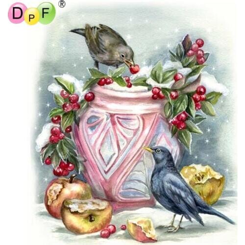 DPF DIY The bird fruit 5D diamond painting cross stitch crafts diamond mosaic square diamond embroidery wall painting home decor