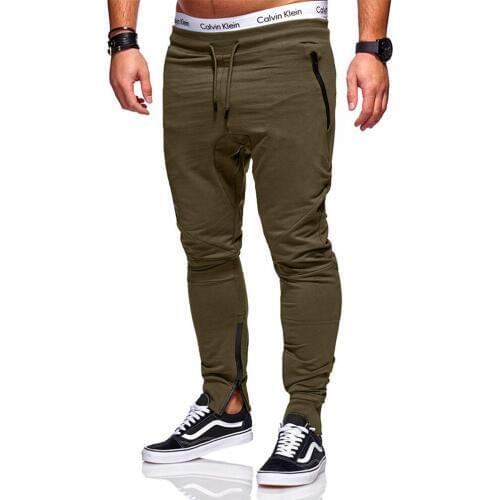 HOT 2019 Outdoor autumn winter sport slim fit leg track zipper sport joggers hip hop Breathable training jogging pants men