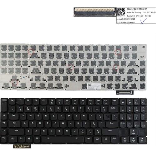 New for lenovo Rescuer Y900 Y910 black laptop English US layout gaming Keyboard backlit 17.3" no frame