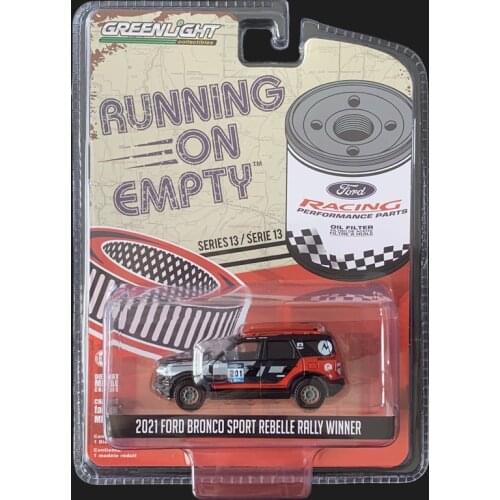 1/64 GreenLight 2021 FORD BRONCO SPDRT REBELLE RALLY WINNER Collection die-cast alloy car models