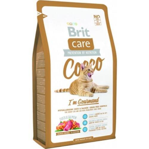 Brit Care Cat Cocco Gourmet Cat Food with Duck and Salmon Grain-free 2 Kg Healthy Growth Feeding Pet