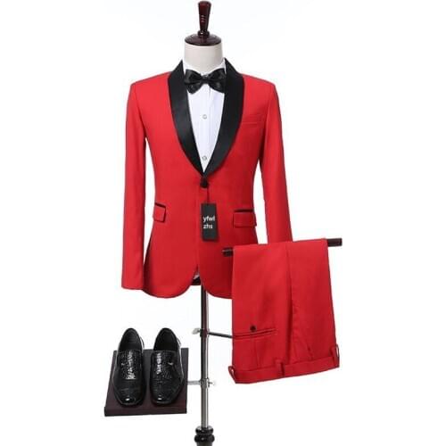 Handsome Groomsmen Shawl Lapel Groom Tuxedos Wedding Dress Men Suits Blazer Prom Dinner (Jacket+Pants+Tie) K283