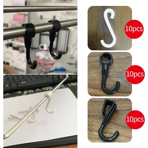 10PCS Plastic Hooks S-Shaped Fangers Clothing Towel Baskets Hanger Hook Cloth Hanger Portable Clothespin Holder