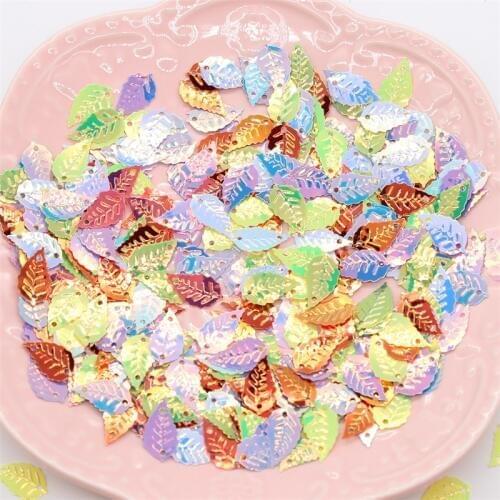 KSCRAFT 9mm*15mm Leaves Shape Sequins PVC Flat for DIY Card Making Craft Color Collection