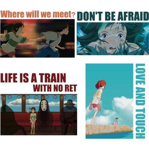 Stickers Iron on Transfers For Clothes Japan anime patch vinyl transfer Spirited Away applique badge iron on patches on Clothes