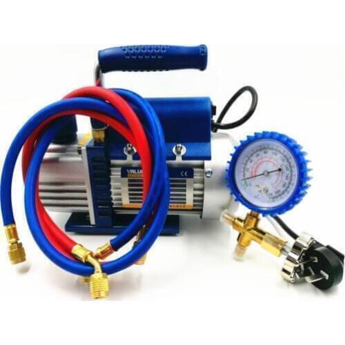 150W Vacuum Pump FY-1H-N Air Condition Add Fluoride Tool Vacuum Pump Set With Refrigerant Table Pressure Gauge Refrigerant Tube