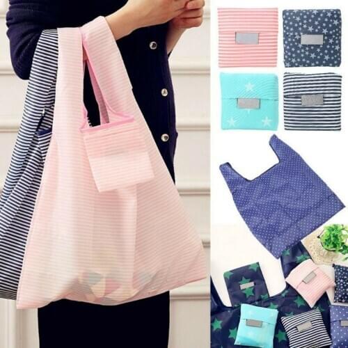 New Fashion Foldable Handy Shopping Bag Reusable Tote Pouch Recycle Storage Handbag US Stock