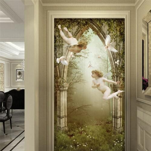 Mural papel de parede para quarto Custom wallpaper Marble Pattern European Style Angel Background Wallpaper tapety behang