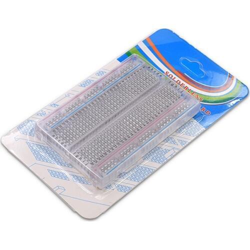 Wholesale 20pcs/lot Quality mini bread board / breadboard 8.5CM x 5.5CM 400 holes Transparent