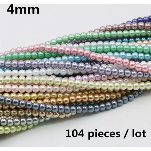 Wholesale Lots Bulk 4mm Shell Pearl Big Hole Beads for Fashion Jewelry Making Necklace Bracelet Handmade Diy Girls'Gifts Woman