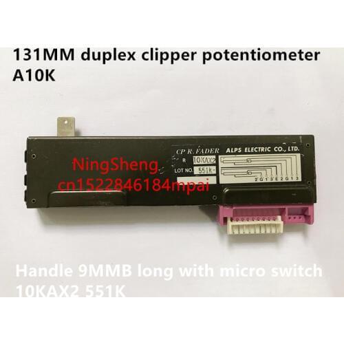 Original new 100% 131MM duplex clipper potentiometer A10K handle 9MMB long with micro switch 10KAX2 551K
