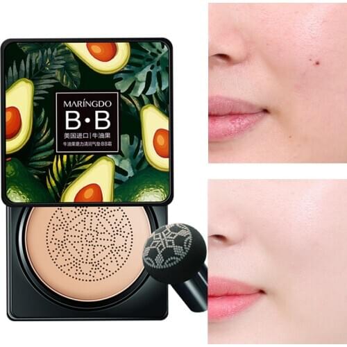 Whitening Air Cushion BB Cream Avocado Foundation Sunscree Makeup Cosmetic Mushroom Head CC Face Concealer Waterproof Base Tone