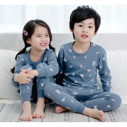 TUONXYE Boys Girls Pajamas Set Children Animals Fingers Cotton Kids Long Sleeves Pijama Baby Sleepwear Clothing Nightwear