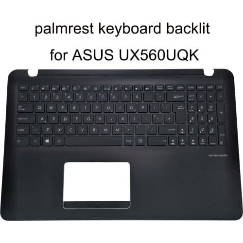 GB laptop computers keyboard backlight for Asus ZenBook UX560 Q504UQK UX560UQK UK Palmrest Top Case keyboards 13NB0CE1P03111-1