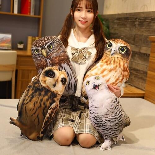 50cm Simulation owl plush pillow owl Plush Stuffed Toy nap pillow childrens Playmate childrens Day gift for girls