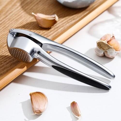 Professional Garlic Press, Soft-Handled Zinc Alloy Garlic Mincer and Crusher - Kitchen Tools Kitchenware