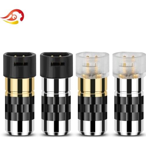 QYFANG Aluminum Alloy Earphone Plug Carbon Fiber IE8 Pin Audio Jack Wire Connector Metal Adapter For IE80 IE8I HiFi Headphone