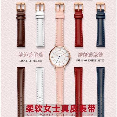Womens Genuine Leather WatchBands for Casio Fossil Watch Band Folli Follie First Layer Leather Watch Strap 12mm 14mm 16mm