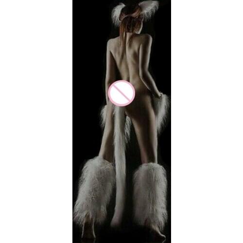 Sex Toys Cute Fox Cosplay Fluffy Tail Hairpin Headdress Nipple Clip Anal Plug Wrist And Ankle Decoration Sex Toys For Couple 18