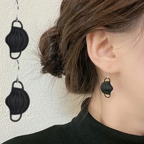 1 Pair 2021 Trendy Mask Dangle Earrings For Women Teens Girls Colorful Mask Shape Ear Drop Party Daily Fashion Jewelry Ornaments