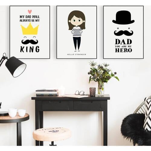 Modern Hippie Father Family Love Quotes Poster Print Nordic Style Girl Room Wall Art Picture Home Decor Canvas Painting Custom