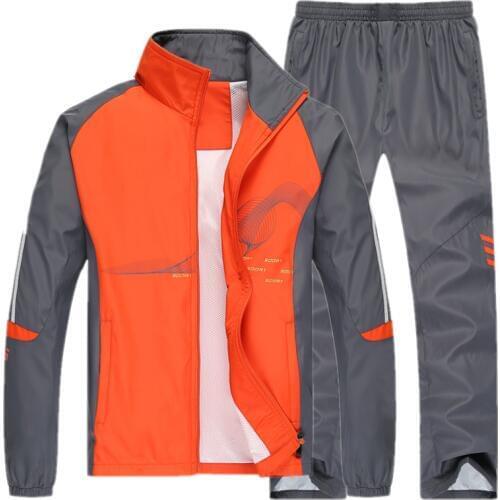 Men Sport Suits Sportswear Set New Style Polyester Fabric Fitness Training Tracksuit Zip Pocket Running Sets Mens Jogging Suit