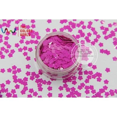 TCH306 4.0 MM Size Solvent Resistant Mate Colors Flower shape glitter for nail polish,nail art or other DIY decoration