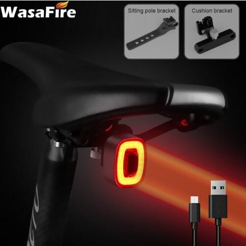 Smart LED Bike Taillight Auto Brake Sensing Light USB Charging MTB Rear Light 7 Mode Safety Warning Cycling Tail Lamp Waterproof