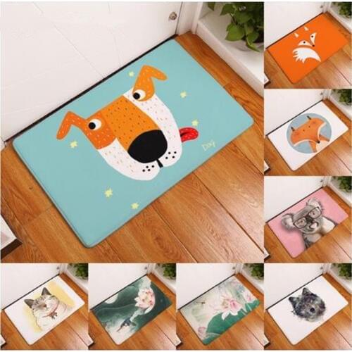 Entrance Waterproof Door Mat Cartoon Fox Koala Kitchen Rugs Bedroom Carpets Decorative Stair Mats Home Decor Crafts