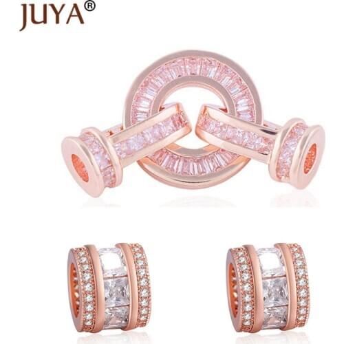 Juya Handmade DIY Jewelry Making, Luxury AAA Zircon Crystal Clasps Fasteners For Bracelets Accessories, Beads End Clasp Supplies