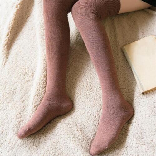 Solid Color Over Knee Women Stocking Autumn Winter Warm Thick Stocking Thigh High Stockings Casual Stretch Female Long Stockings