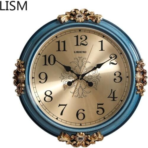 Gold Luxury Large Wall Clock Silent Retro Wall Clock Modern Design Wall Watch Vintage Wall Clocks Living Room Reloj De Pared New