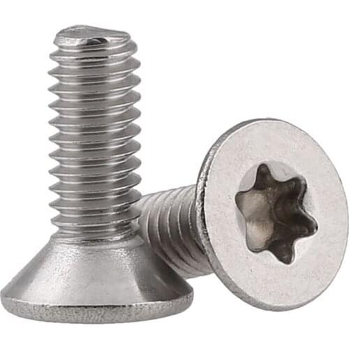100pcs/lot Stainless steel SUS304 flat head / countersunk head torx screw six-lobe screws M1.6 M2 M2.5 M3