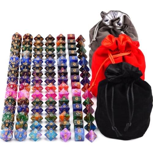 105pc Galaxy Nebula Polyhedral D&D Dice,15 Color with Large Velvet Bag for Role Playing Games DnD MTG Dice Collector