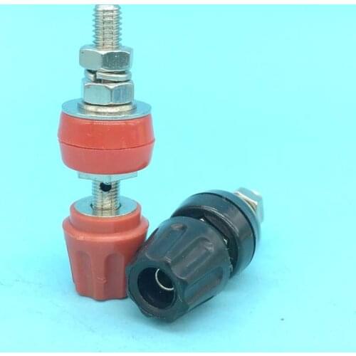 2PCS M6*52 4mm Banana Socket Binding Post copper terminal 50A Nut Banana Plug Jack Test probe Connector For 4mm Banana Plug