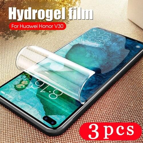 3Pcs full cover for huawei honor 20 lite 20i 20s v20 30 30s view 30 pro plus hydrogel film phone screen protector Not Glass film