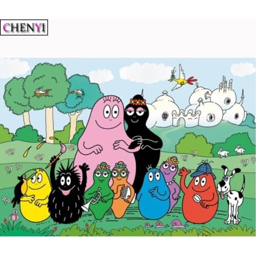 DIY 5D Diamond Painting Cartoon Barbapata Embroidery Diamond Mosaic Cross Stitch Needlework Picture By Number Home Decor Gift