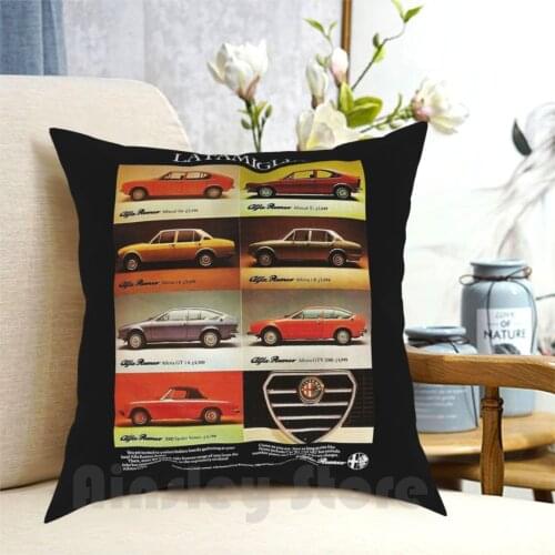 Alfa Romeo Range-1970S Pillow Case Printed Home Soft Throw Pillow Alfa Romeo Alfasud Alfetta Gtv Gtv6 Gtv 2000 Spider