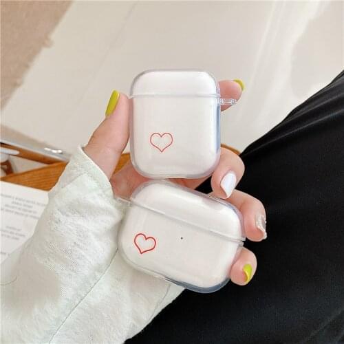 Case for Airpods Case Cute Love Heart Cases for Air Pods 1 2 Pro Cover Bluetooth Wireless Earphone Protective Case