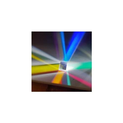 Dichroic Glass Cube 23mm Side Light Beam Combiner Prism for Photographic Home Accessories Kids Gift Prism Colour Cube Prism